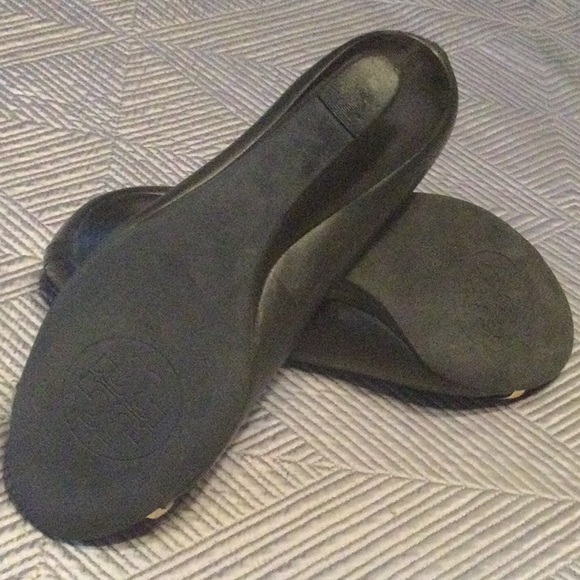 Tory Burch size 8 black smooth leather wedges for women - Picture 8 of 9